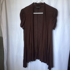 AB Studio lightweight flowing brown Shrug Small